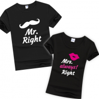 Couple T-Shirt Mr Mrs Right Couple T-Shirt Mr Mrs Right